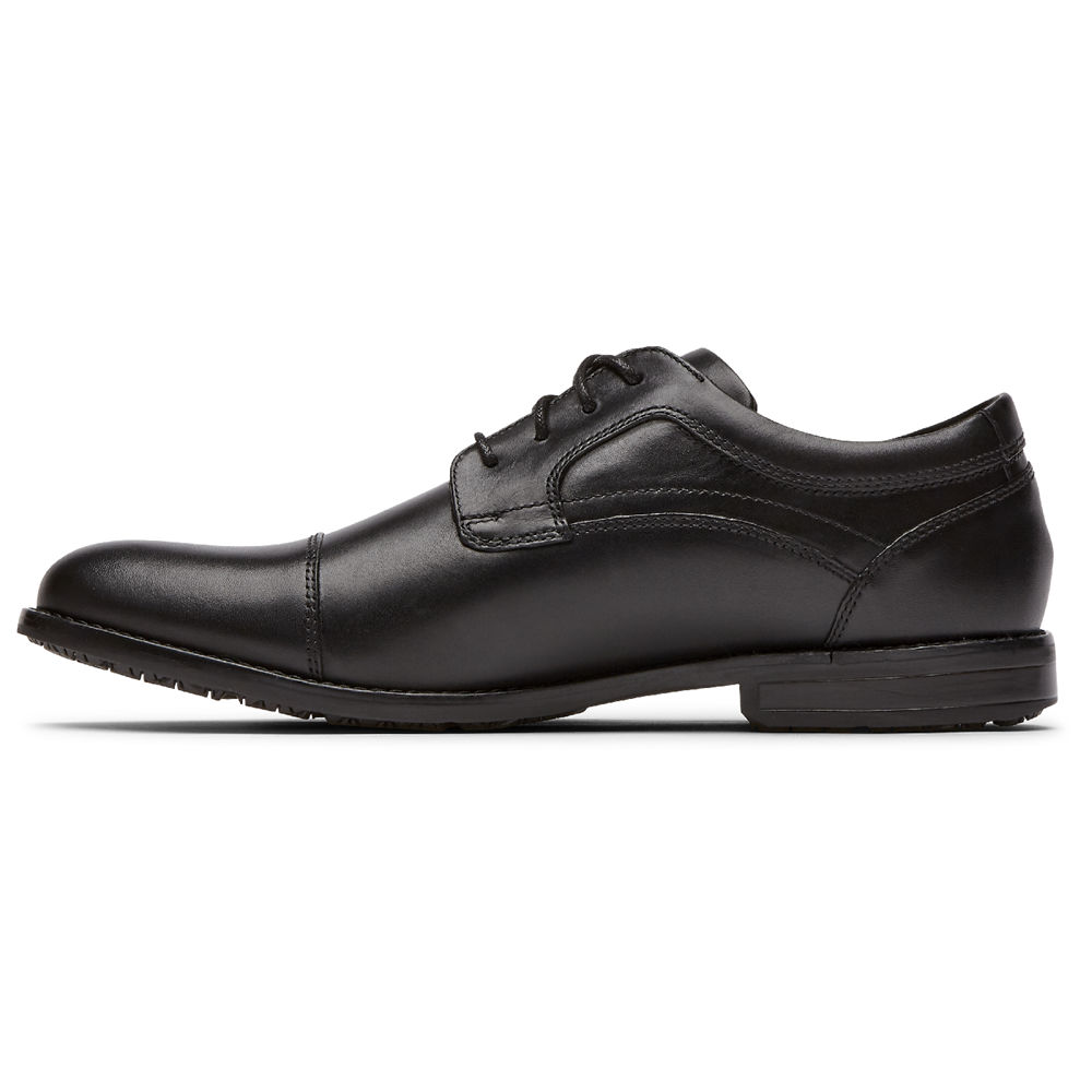 Rockport Mens Oxfords Black - Mykel Cap Toe - UK 312-TGSVLP